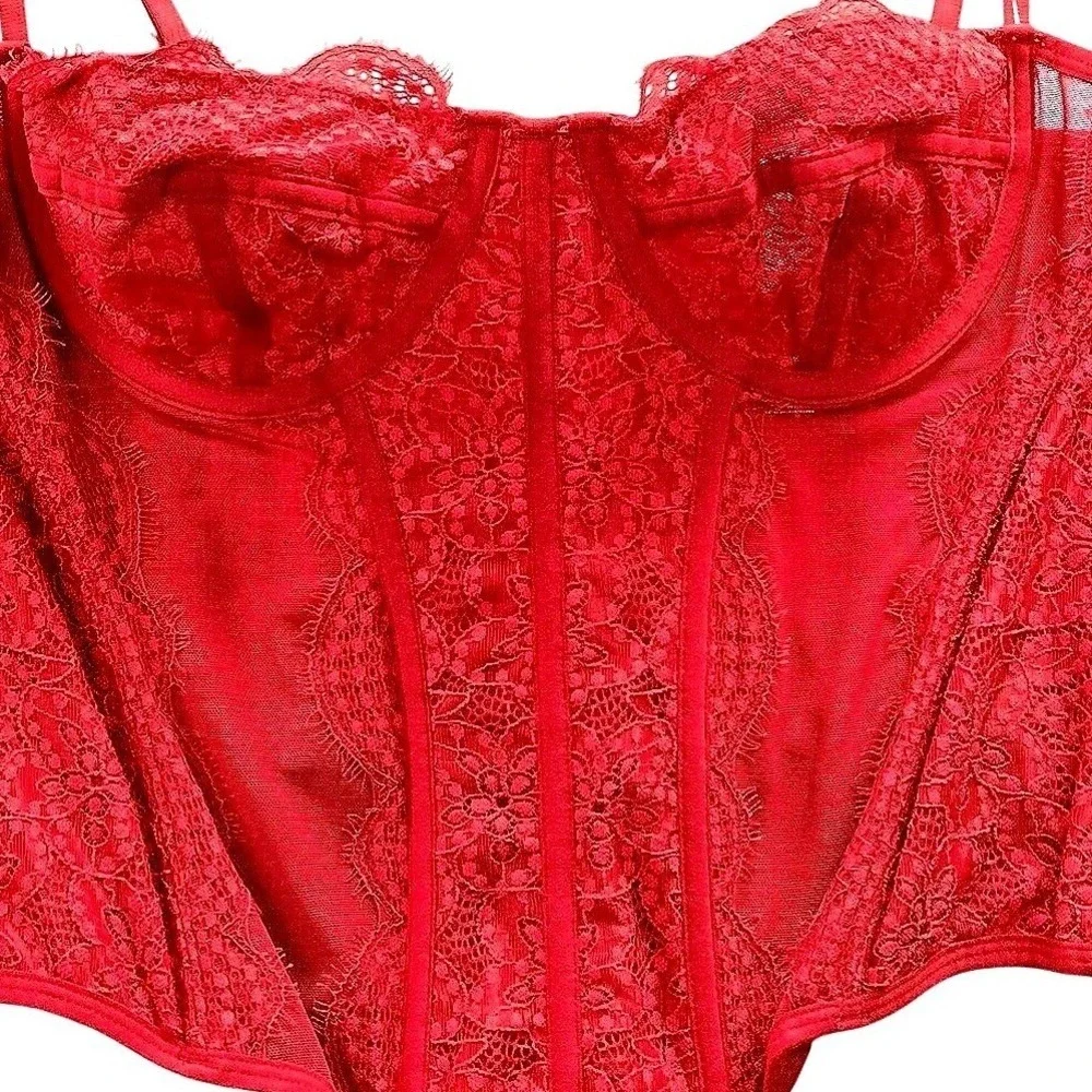 Festival Lace Corset Top Coquette Y2K Whimsigoth‎ Vamp XL